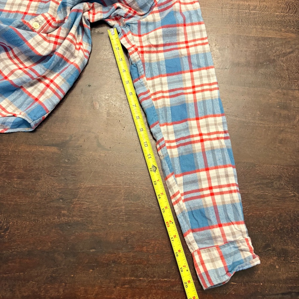 J.Crew Flannel Plaid Button Down Shirt Blue Red White Size M Long Sleeve J Crew - Picture 9 of 9